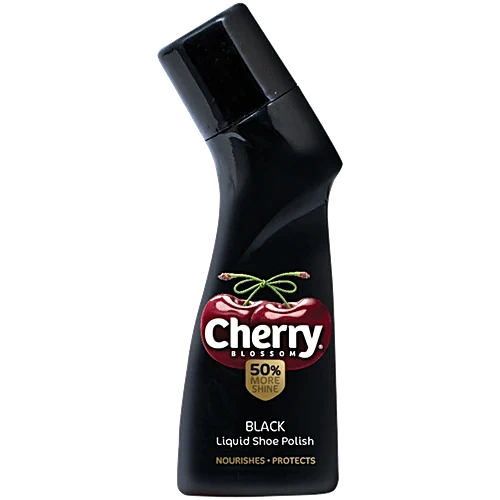 Cherry Blossom Black Liquid Shoe Polish, 75 ml