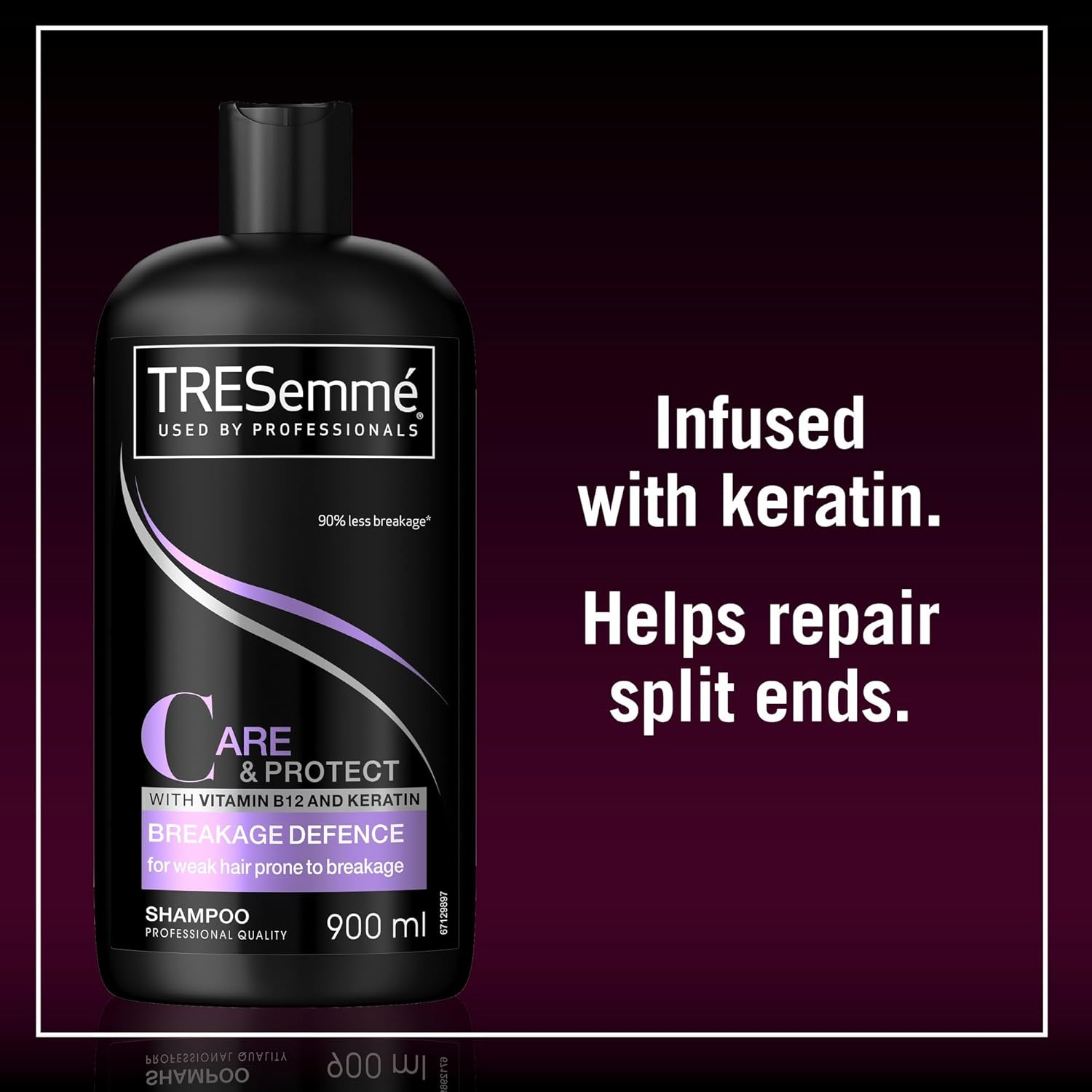 TRESemmé Care & Protect Breakage Defence Shampoo, 900 ml, With Vitamin B12 and Keratin, For Hair Prone to Breakage