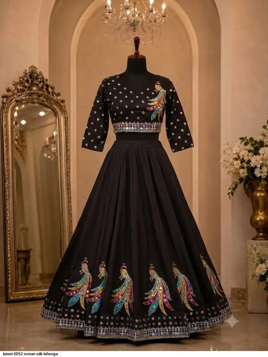 LATEST 5052 ROMAN SILK LEHENGA SIZE L