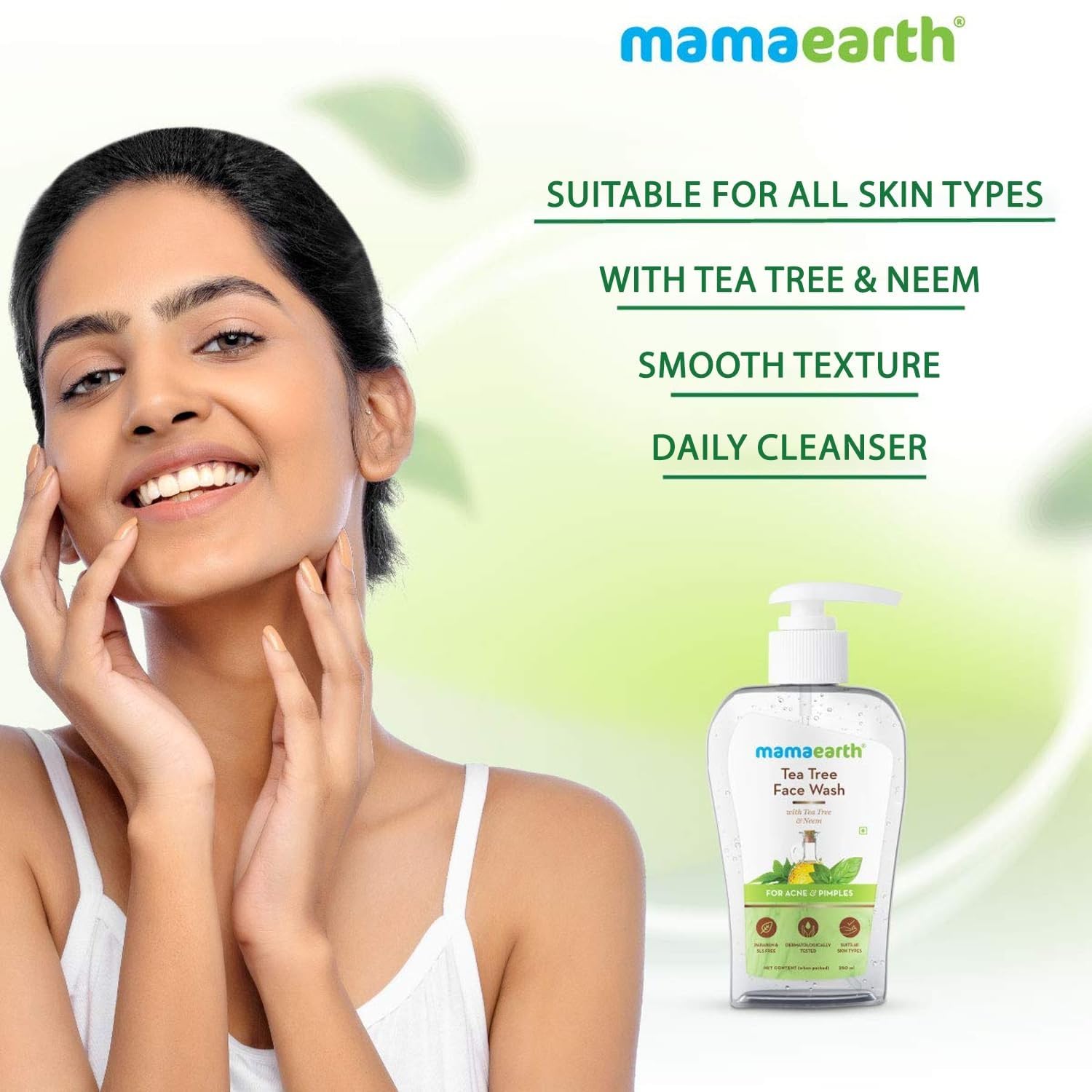 Mamaearth Tea Tree Face Wash for Acne & Pimples - 250 ml