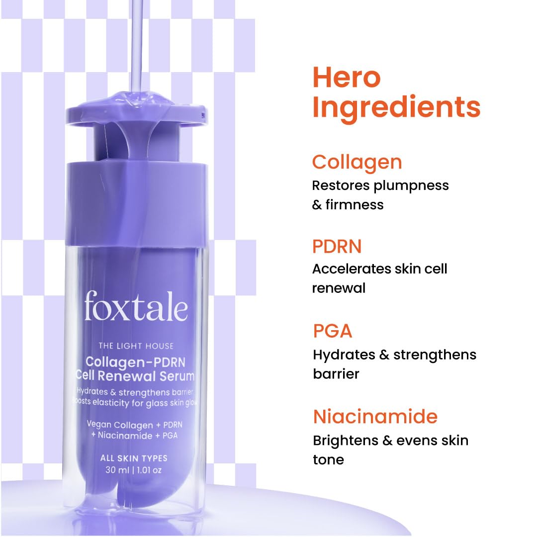 FoxTale Collagen PDRN Cell Renewal Serum with Niacinamide - 30ml