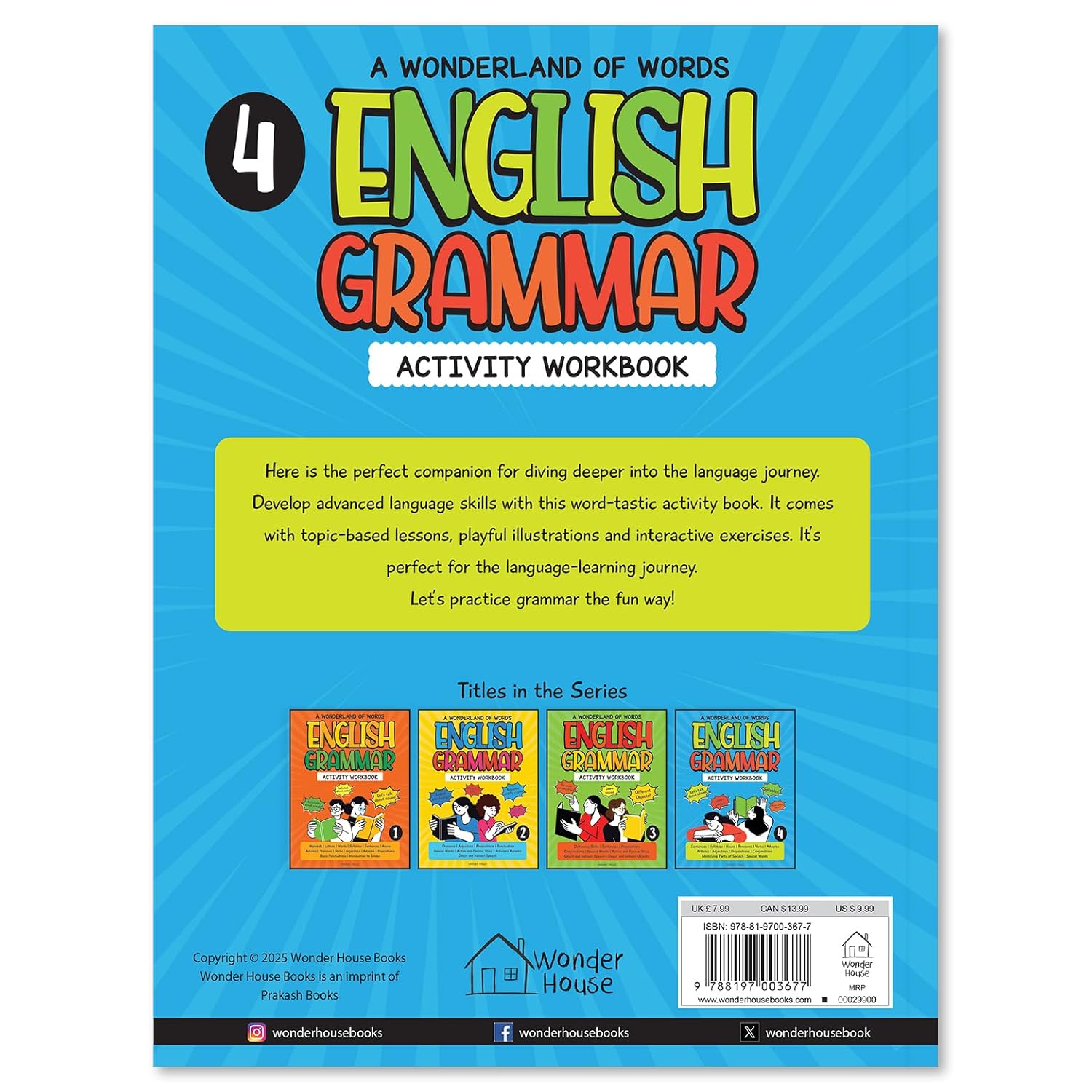 A Wonderland Of Words: English Grammar - Level 1, Level 2, Level 3 and Level 4 Activity Workbook  Combo Paperback