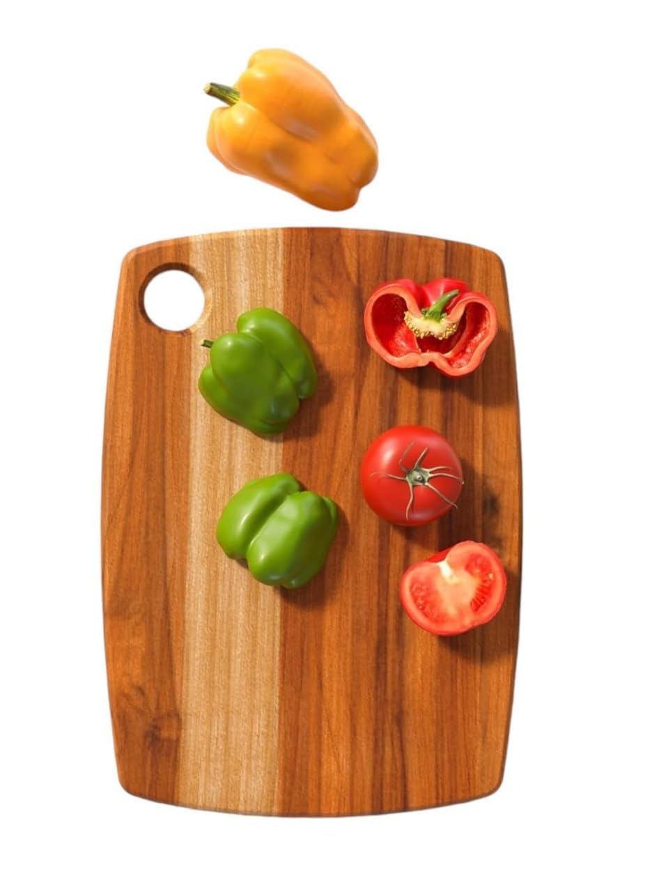 Large Teak Wood Chopping Board 10x14 Inch | Eco-Friendly Natural Wooden, For Kitchen, Meat, Veggies & Fruit, Heavy-Duty Thick Butcher Block