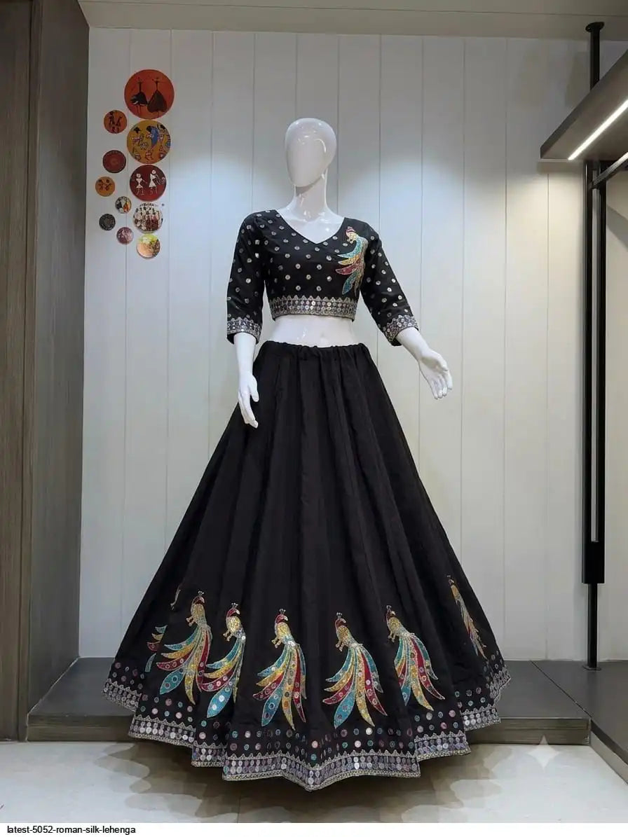 LATEST 5052 ROMAN SILK LEHENGA SIZE L