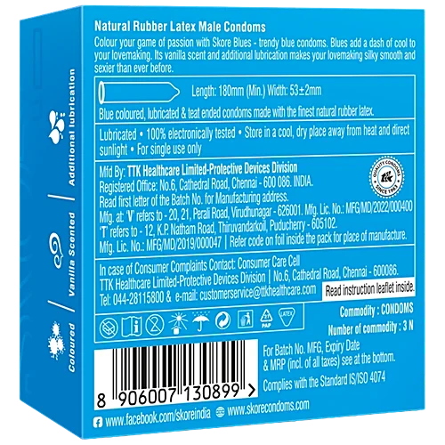 Skore Condoms - Blue  3 pcs