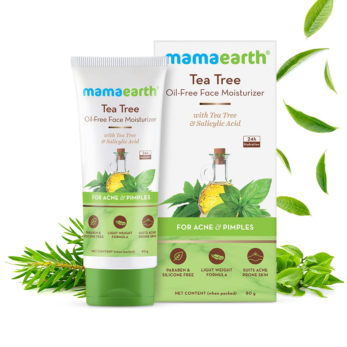 Mamaearth Tea Tree Oil-Free Face Moisturizer For Acne And Pimples - 80 ml