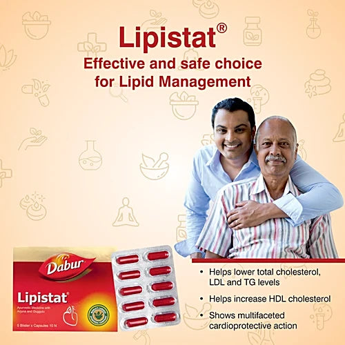 Dabur Ayurvedic Lipistat (10caps) for high cholesterol level hyperlipidemia
