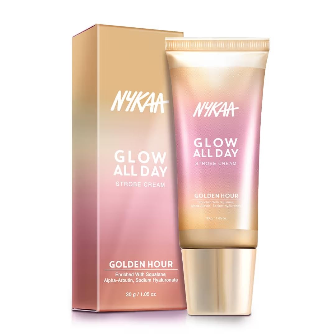 Nykaa Glow All Day Illuminating Strobe Cream + Moisturising Primer + Highlighter - Golden Hour (30g)