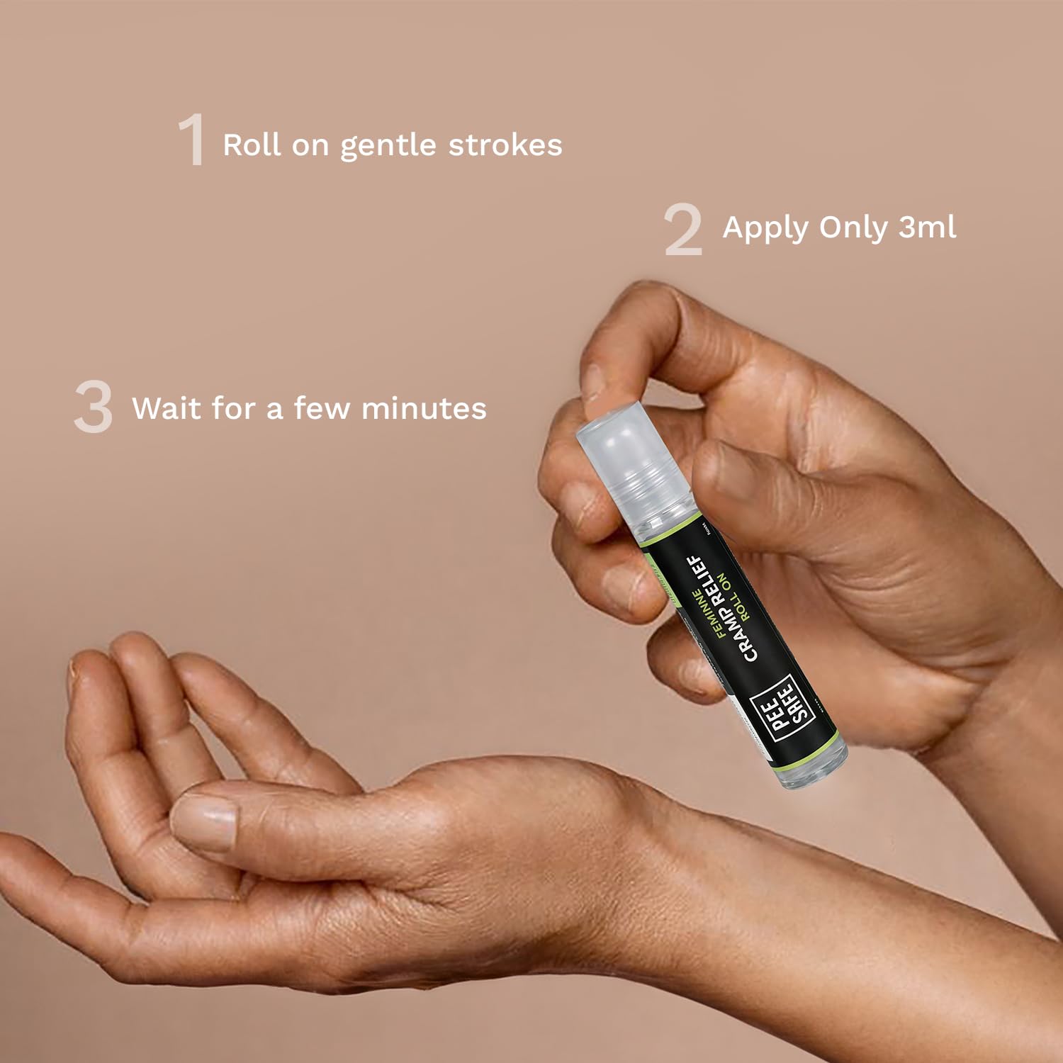 Pee Safe Feminine Cramp Relief Roll On (10 ml) For Pain Relief, Menstrual Pain, Menstrual Cramps
