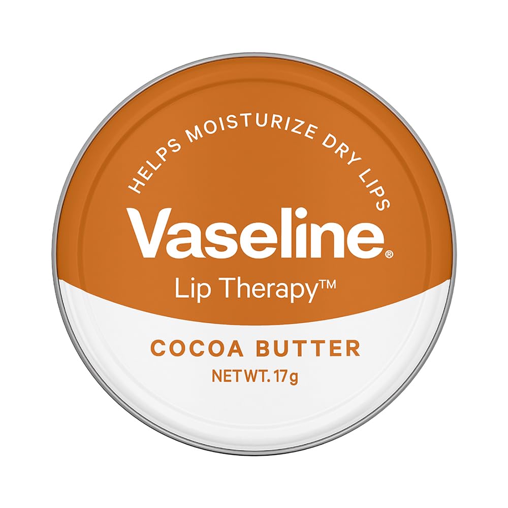 Vaseline Lip Tins Cocoa Butter, 17g | Infused with Cocoa Butter for Hydration & Glossy Shine Softline