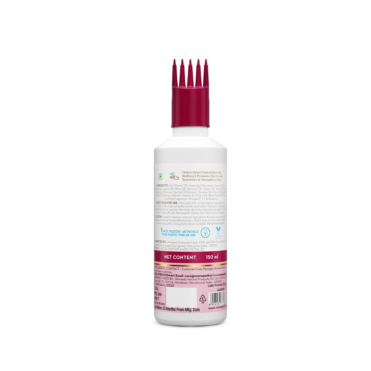 Mamaearth Onion Hair Oil for Hair Growth & Hair Fall Control with Redensyl 150ml