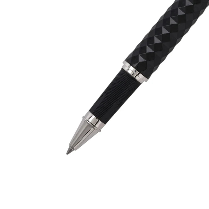 SWISSBRAND Luxe 2514 Black gloss finish Premium composite diamond-shape Rollerball Pen with chrome trim