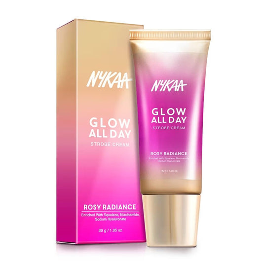 Nykaa Glow All Day Illuminating Strobe Cream 3-in-1 Moisturising Primer and Highlighter - Rosy Radiance (30g)