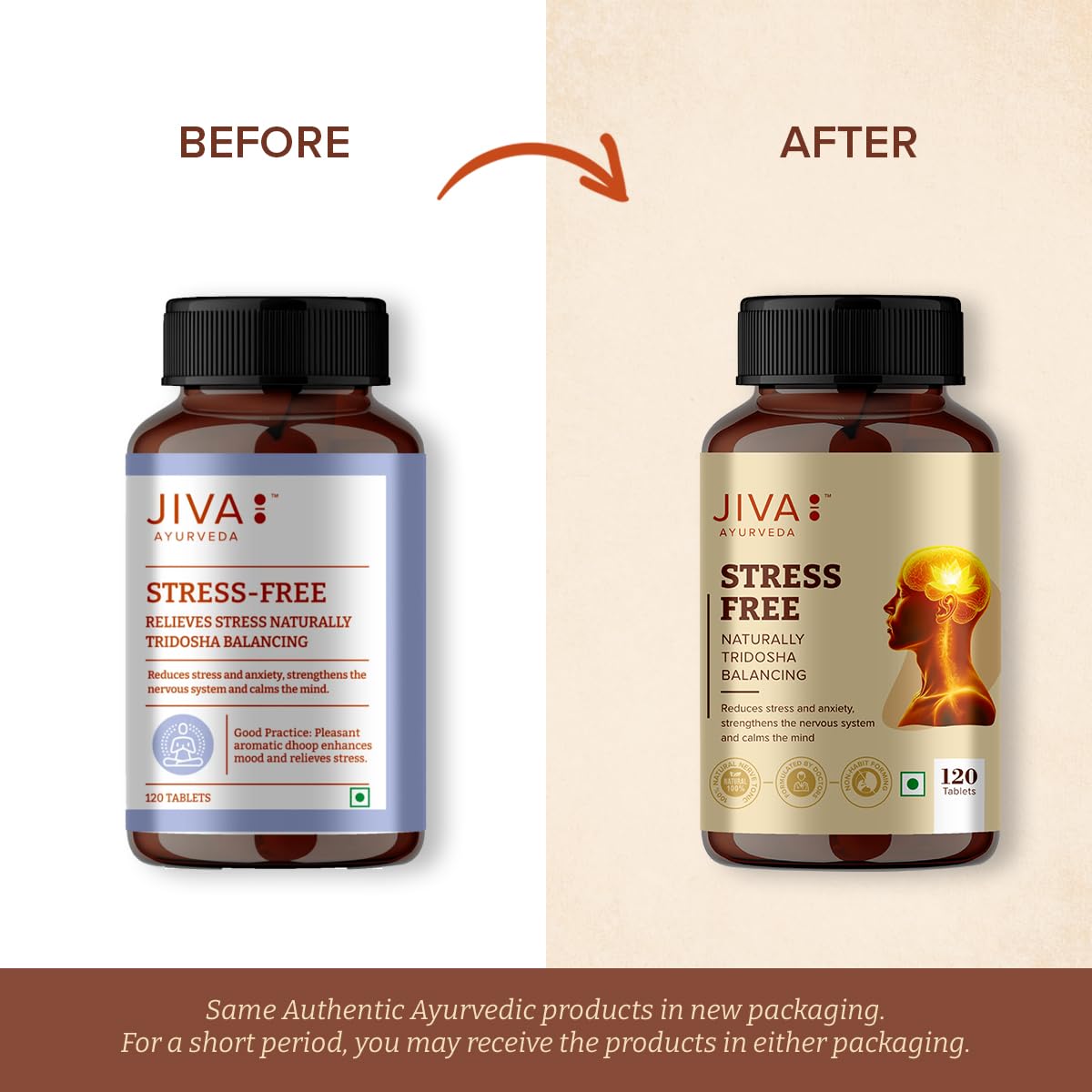 Jiva Ayurvedic Stress Free Tablets (120 Tablets)