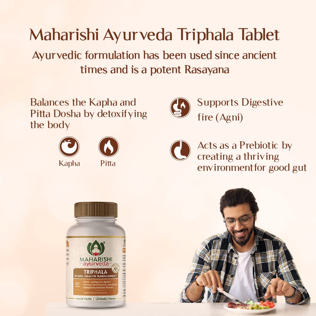 Maharishi Ayurveda Triphala – 60 Tablets For Healthy Digestion, Bowel Wellness | Constipation