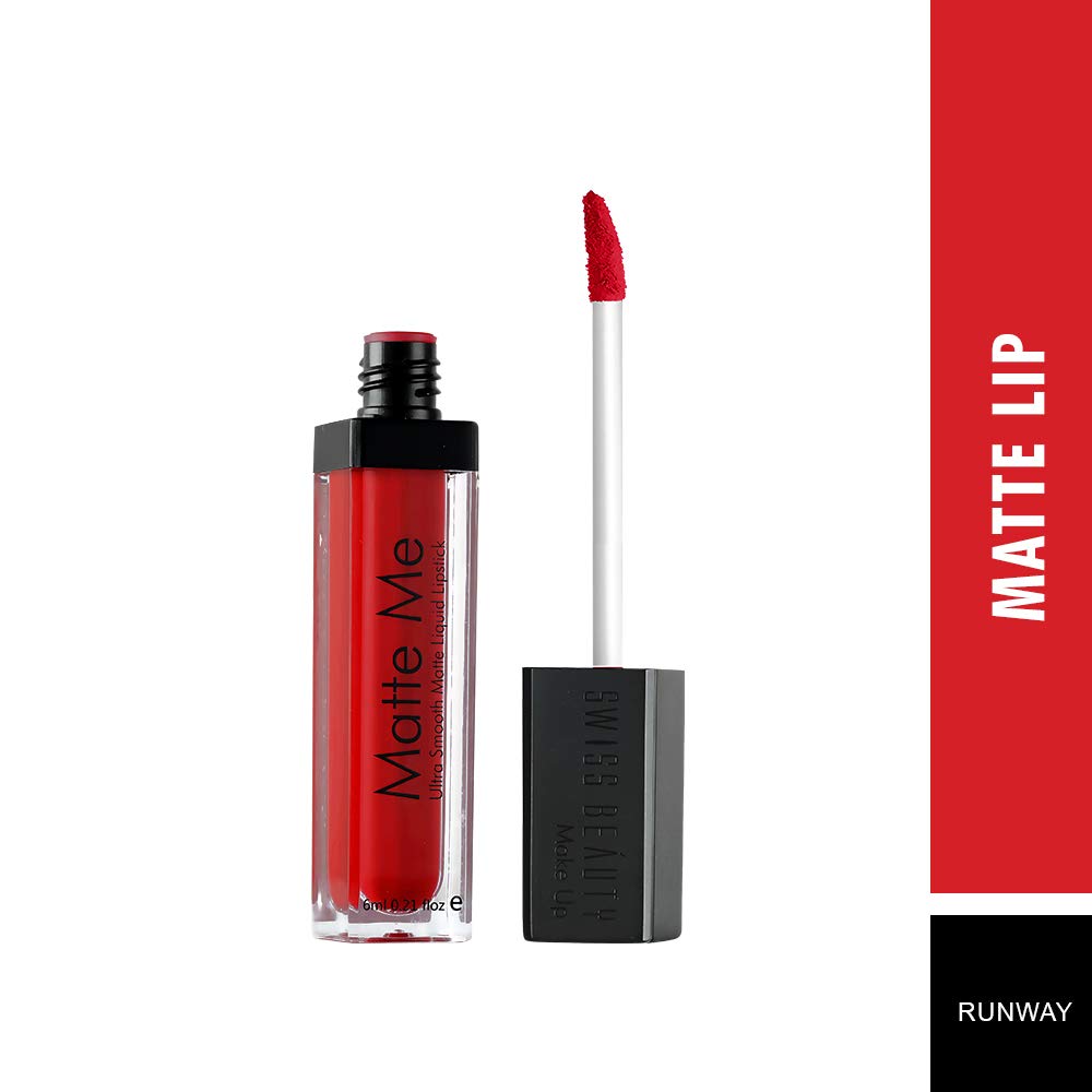SWISS BEAUTY Ultra Smooth Matte Liquid Lipstick, Runway, 6 ml