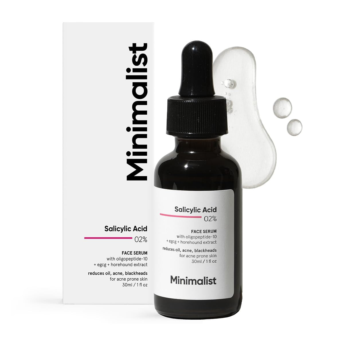 Minimalist Salicylic Acid 2% Face Serum | Reduces Acne, Blackheads & Excess Oil | For Acne-Prone Skin | 30 ml
