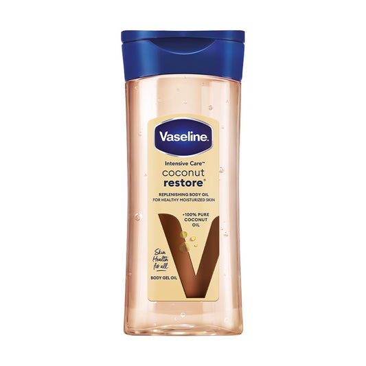 Vaseline Intensive Care Coconut Restore Body Oil | with Coconut Oil | Deep Moisture for Dry Skin | 200 ML