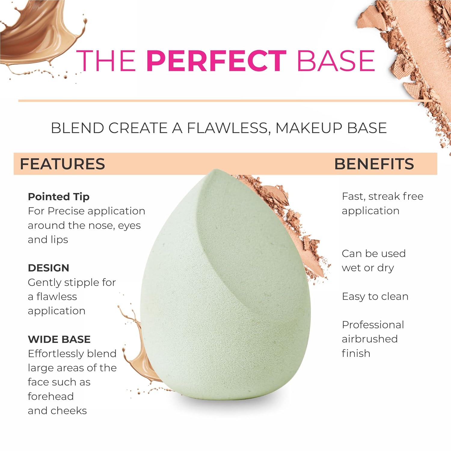 Swiss Beauty Makeup Buddy Beauty Blender for Face Makeup | Reusable | Multi-Use Beauty Blender | Shade - 03