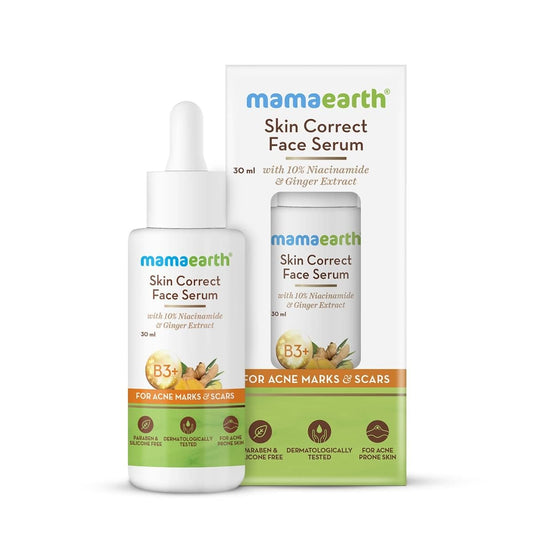 Mamaearth Skin Correct Face Serum Acne Scars removal cream with Niacinamide and Ginger Extract – 30 ml