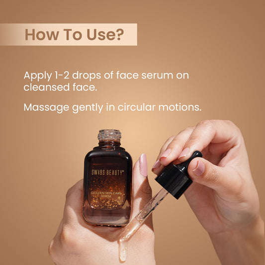 Swiss Beauty 24K Gold Face Serum For Glowing Skin, Light Weight, Non Greasy Serum With Anti Ageing Formula, 40ml