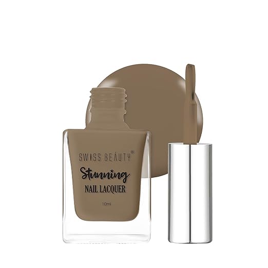 SWISS BEAUTY Stunning Matte Finish Nail Lacquer | Chip Resistant, Quick Drying Nail Paint | Highly Pigmented With High Shine Nail Polish | Shade - Dark Meet, 10ml