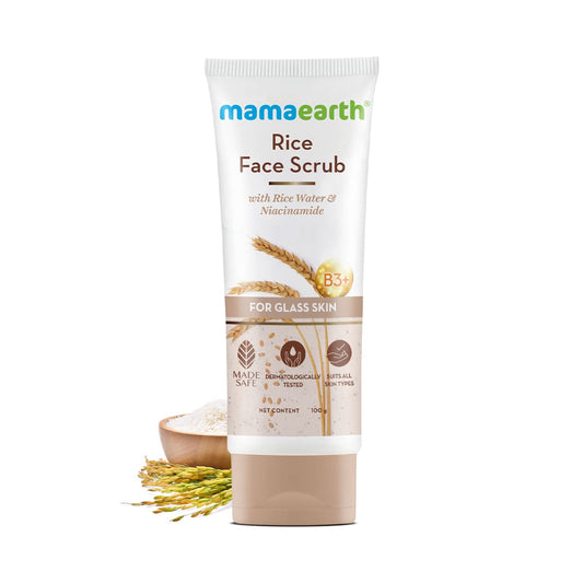 Mamaearth Rice Face Scrub With Rice Water & Niacinamide - 100 gm