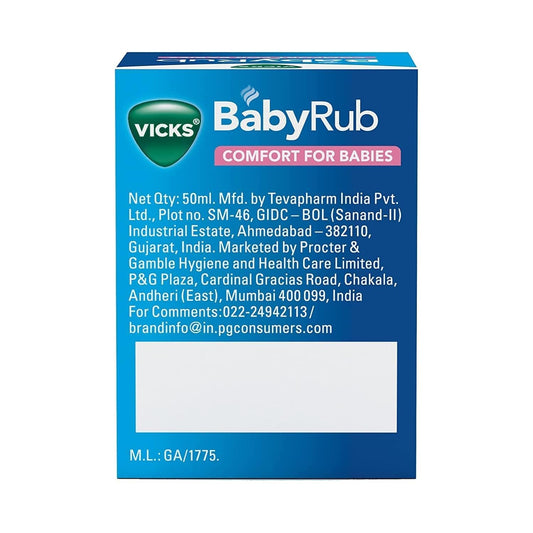 Vicks Babyrub 50ml, Specifically for Babies-Moisturize, Soothe and Relax Your Baby