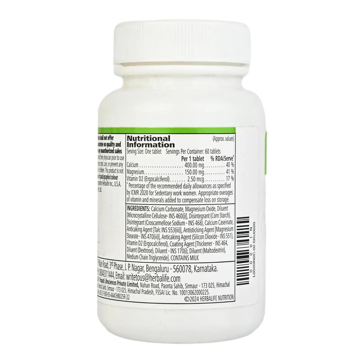Herbalife Calcium Tablets - 60 tabs