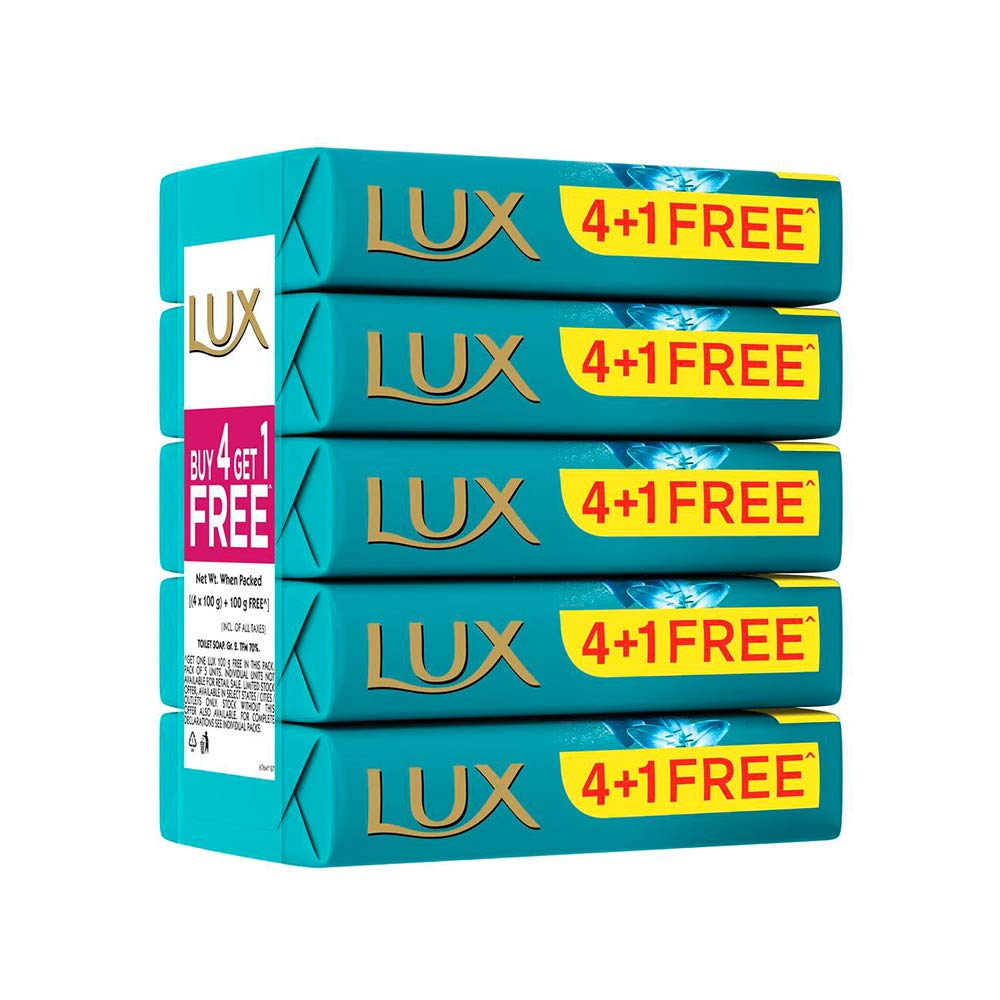Lux Fresh Splash Water Lily & Cooling Mint Soap Bar|| 100 g (Buy 4 Get 1)