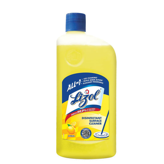 Lizol Disinfectant Surface & Floor Cleaner Liquid, Citrus - 500 ml | Suitable for All Floor Cleaner Mops
