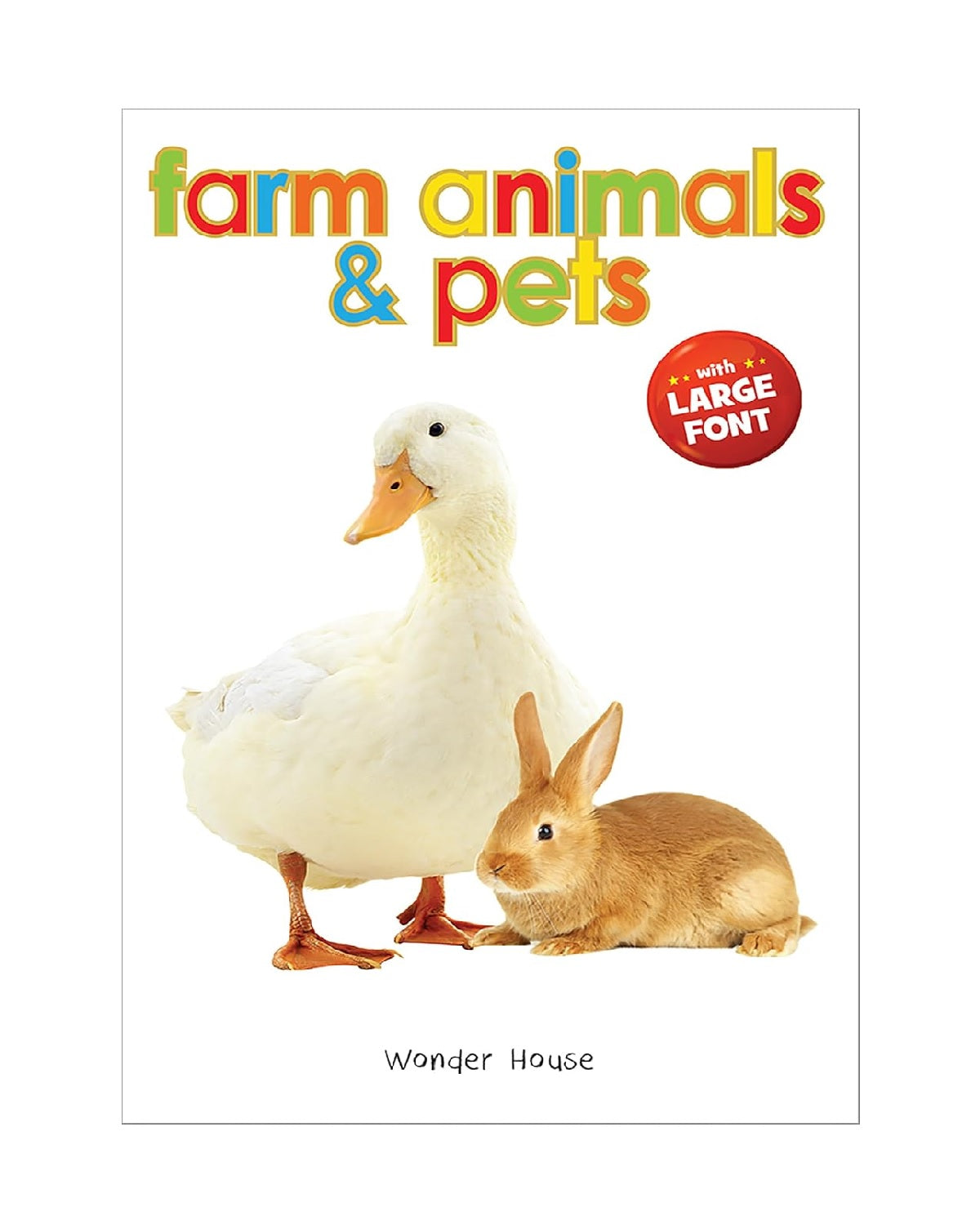 Farm Animals & Pets – Early Learning Board Book with Large Font: Brightly Illustrated Animal Book for Kids | Bored Book