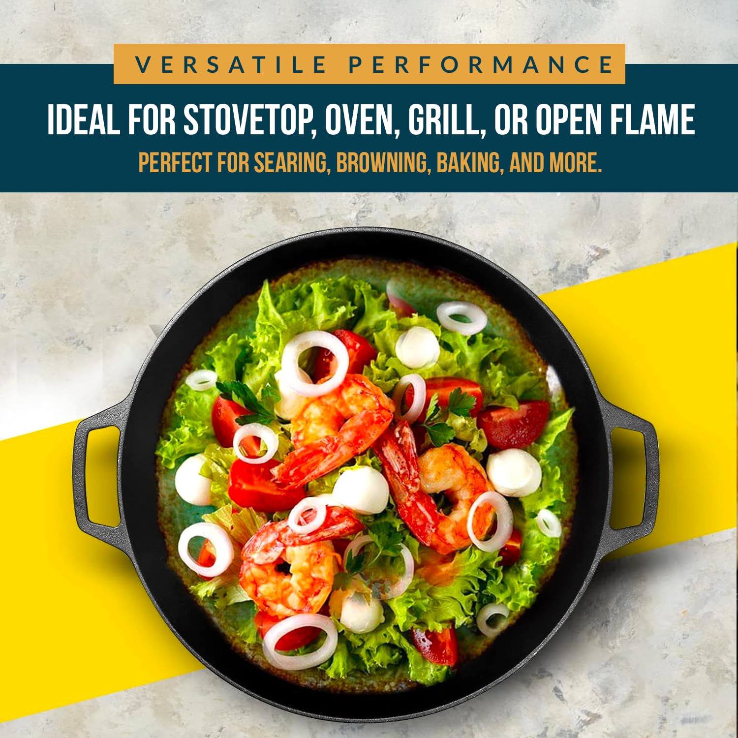 Premium Cast Iron Kadai 9 Inch/25 Cm, Ready to Use Deep Frying Kadhai 2.7 kg, Naturally Nonstick Cast Iron Kadai with 2 Loop Handles, 100% Pure and Toxin-Free kadhai