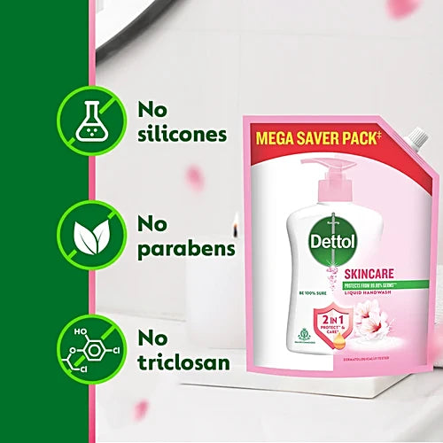 Dettol Skincare Liquid Handwash Refill, 1350 ml Pouch