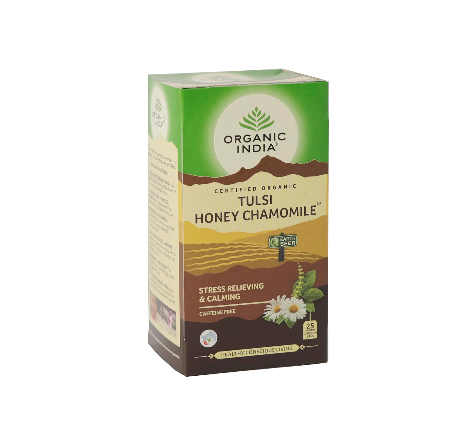 ORGANIC INDIA Tulsi Honey Chamomile 25 Tea Bags, 68 Gram