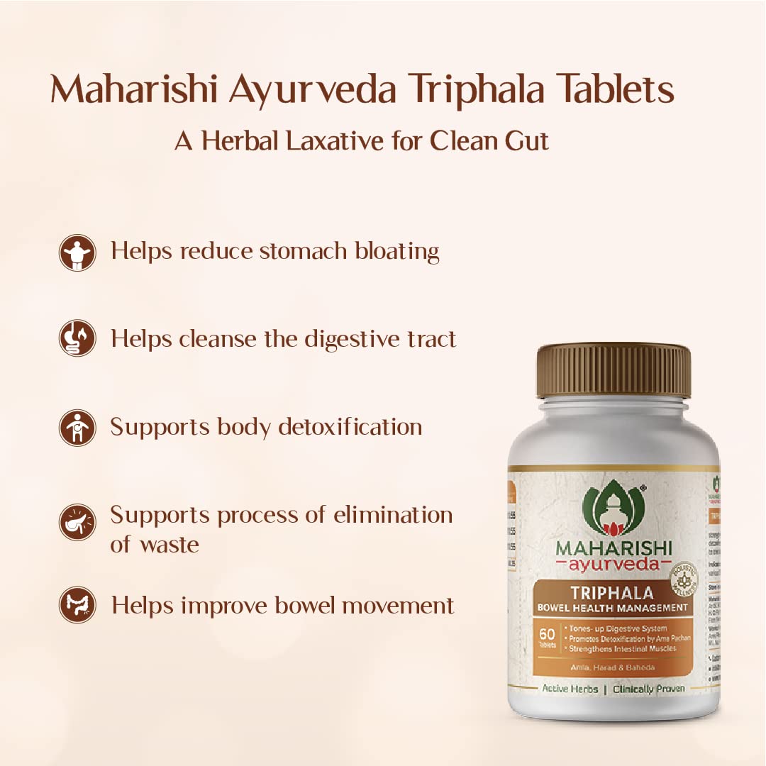 Maharishi Ayurveda Triphala – 60 Tablets For Healthy Digestion, Bowel Wellness | Constipation