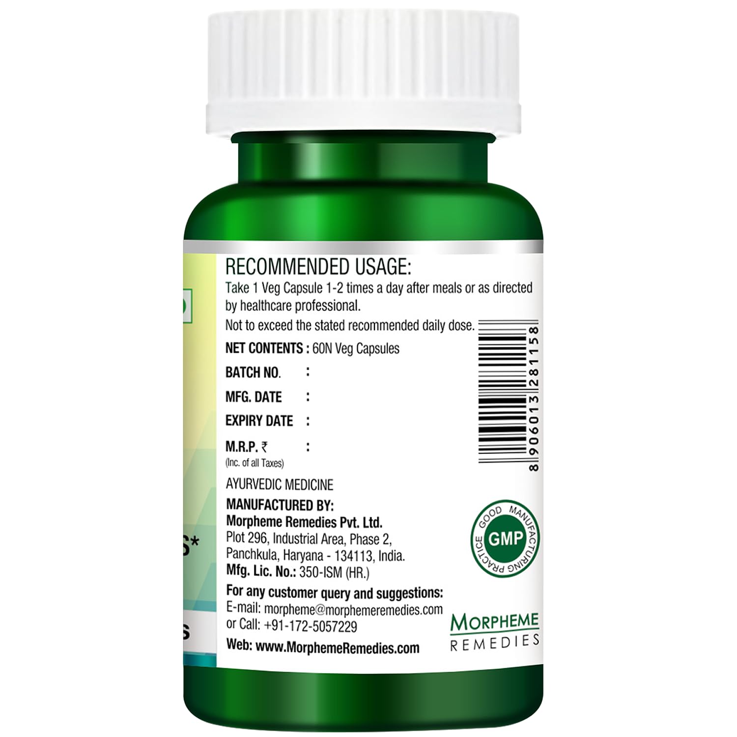 Morpheme Remedies Bacopa Brahmi Extract - 500 mg (60 Capsules)
