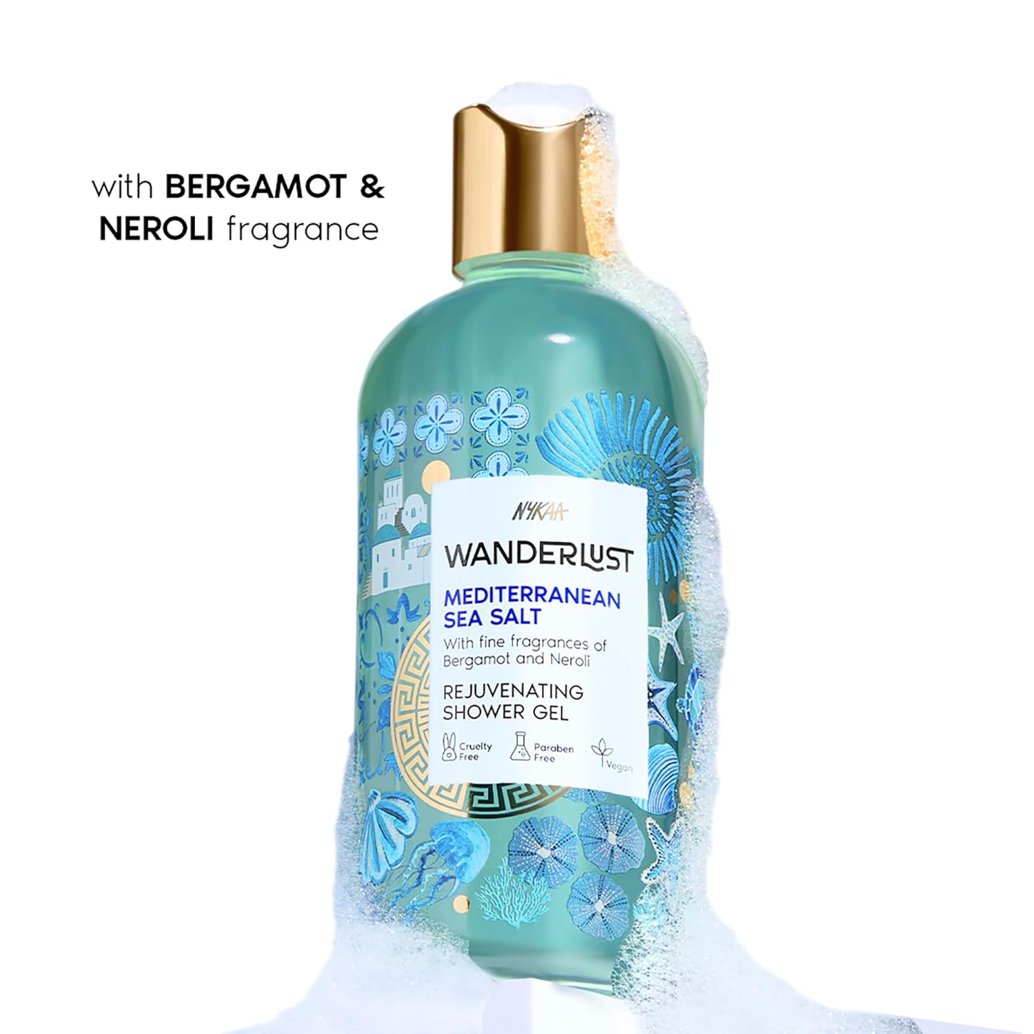 Nykaa Wanderlust Mediterranean Sea Salt Shower Gel, 300 ml|