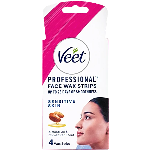 Veet Face Wax Strips For Women For Sensitive Skin, 4 pcs