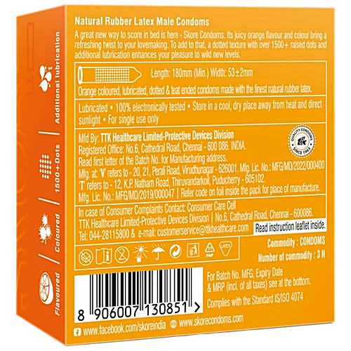 Skore Orange Flavoured, 3 pcs