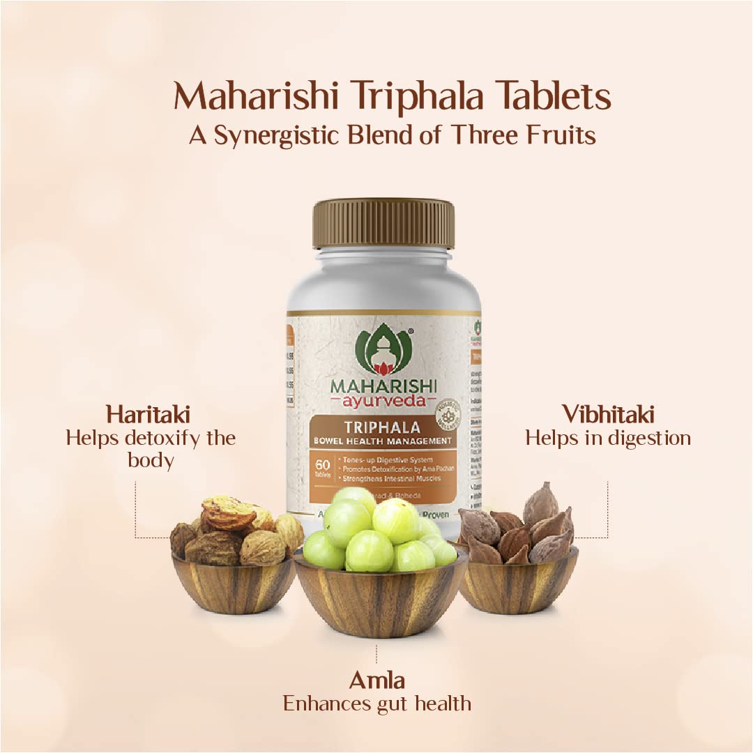 Maharishi Ayurveda Triphala – 60 Tablets For Healthy Digestion, Bowel Wellness | Constipation