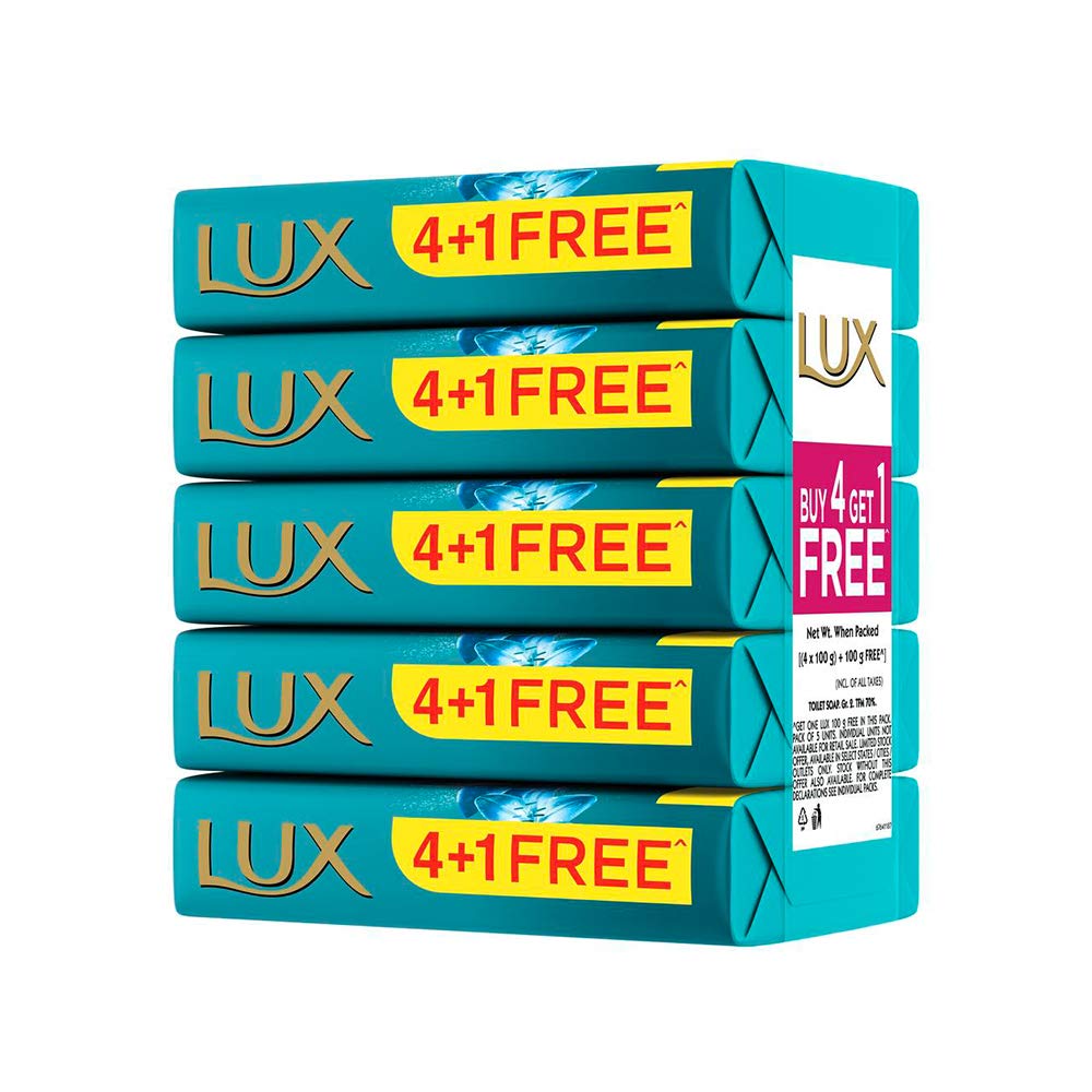 Lux Fresh Splash Water Lily & Cooling Mint Soap Bar|| 100 g (Buy 4 Get 1)