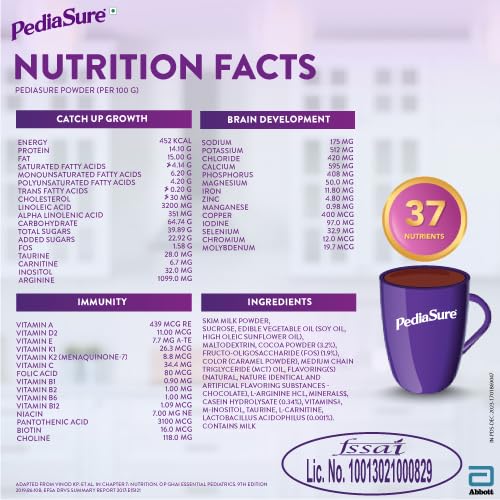 Pediasure Health and Nutrition Drink Powder for Kids Growth Chocolate - 950gm