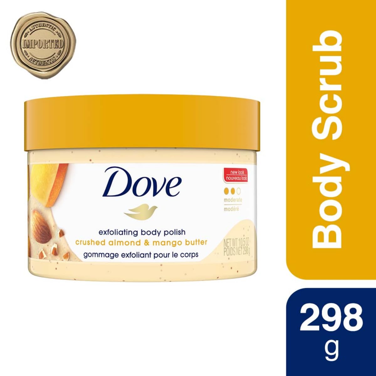 Dove Exfoliating Body Polish Scrub - Crushed Almond And Mango Butter - 298 gm
