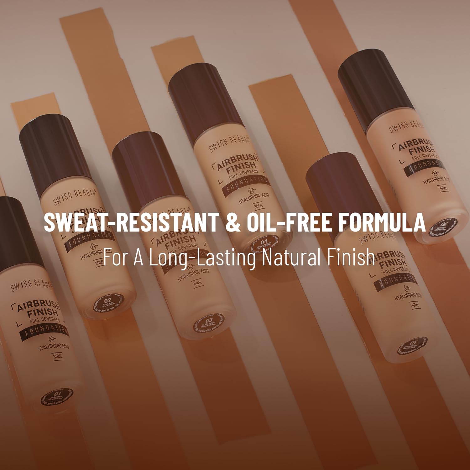 Swiss Beauty Airbrush Finish Full Coverage Foundation | Full Coverage Up To 8 Hours |Shade- 02 Fair Ivory, 30ml