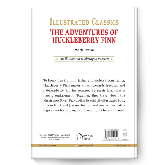 The Adventures of Huckleberry Finn : Illustrated Abridged Children Classic English Novel with Review Questions  Book