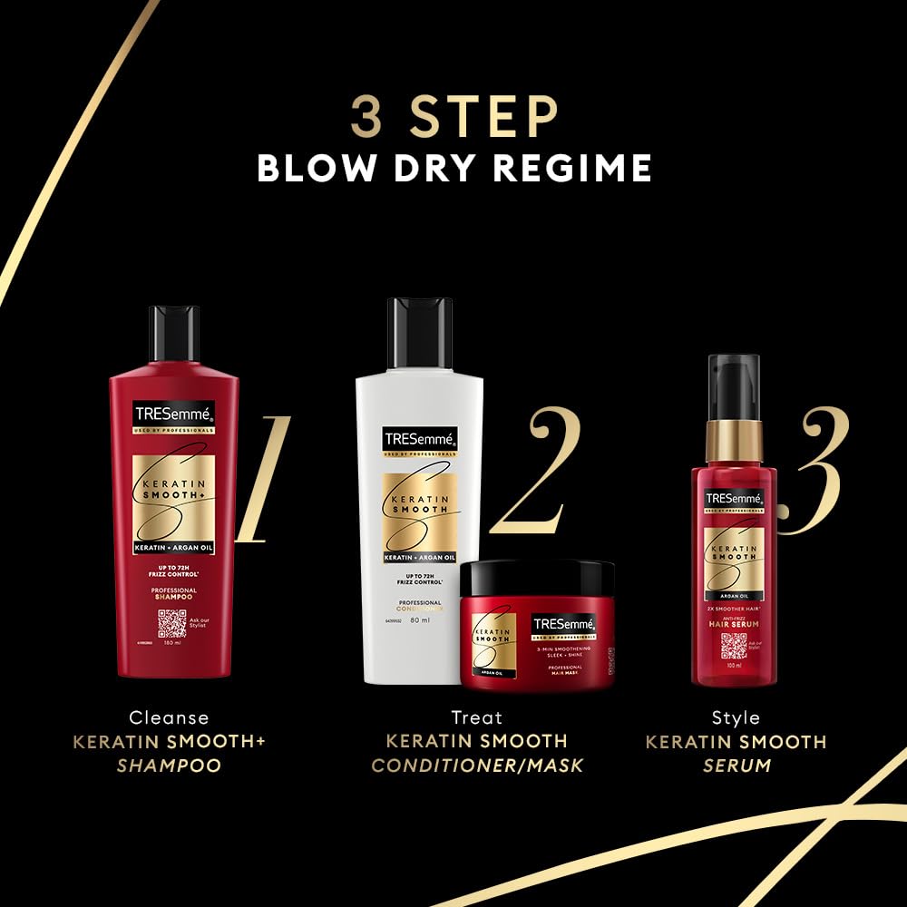 TRESemme Keratin Smooth+ Shampoo 580ml With Keratin Protein and Argan Oil