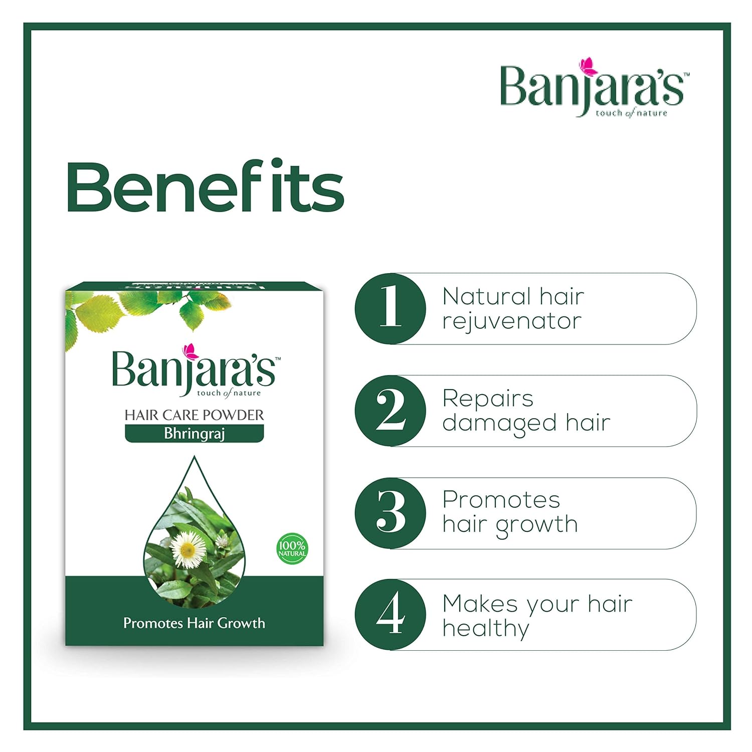 Banjara’s Hair care powder combo (500gm), Hibiscus, Amla, Bhringraj, Shikakai & Methi