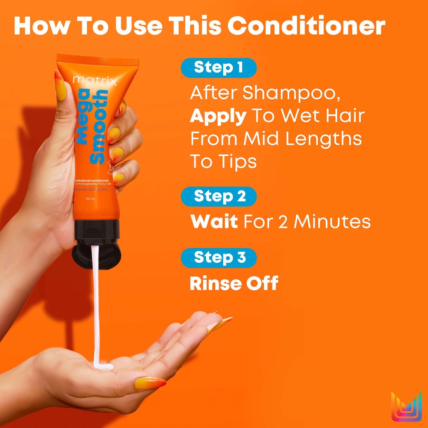 MATRIX Mega Smooth Shampoo (200ml), Conditioner (100ml) & Serum(100ml)