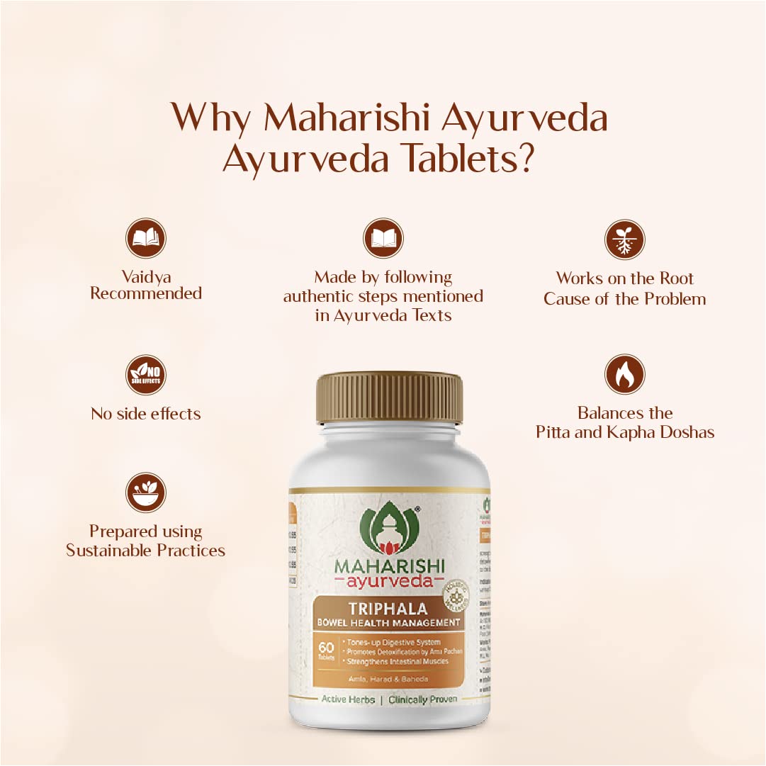 Maharishi Ayurveda Triphala – 60 Tablets For Healthy Digestion, Bowel Wellness | Constipation